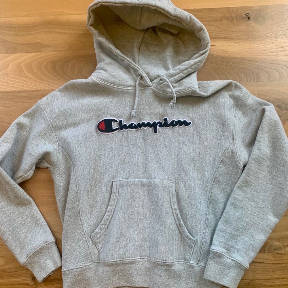 Champion Hoodie Sweatshirt gray XS